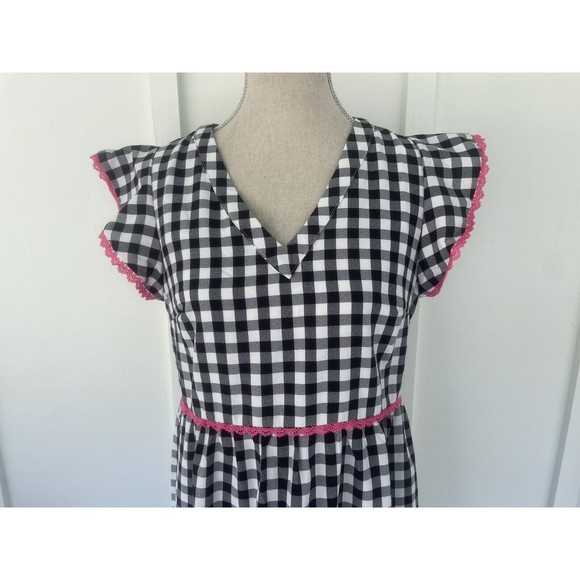 NWT Andree by Unit Black White Check Tiered Dress Small - Picture 2 of 14